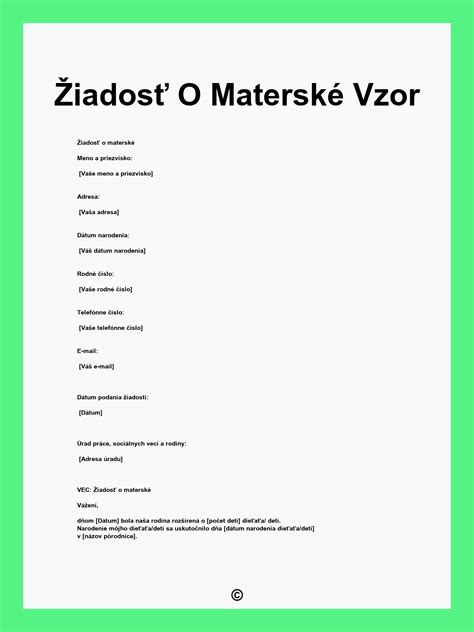 Infografika o podmienkach nároku na materské