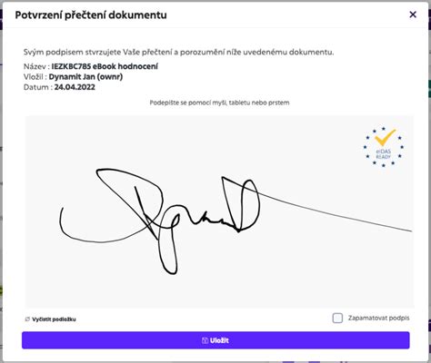 Šablóna dokumentu s podpisom