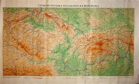 Mapa Československa s vyznačením Brna