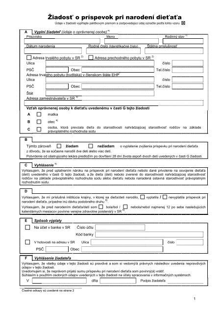 Príspevok pri narodení dieťaťa a kontrolné mechanizmy