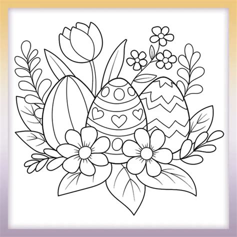 Veľkonočné vajíčka a zajkovia na maľovankách