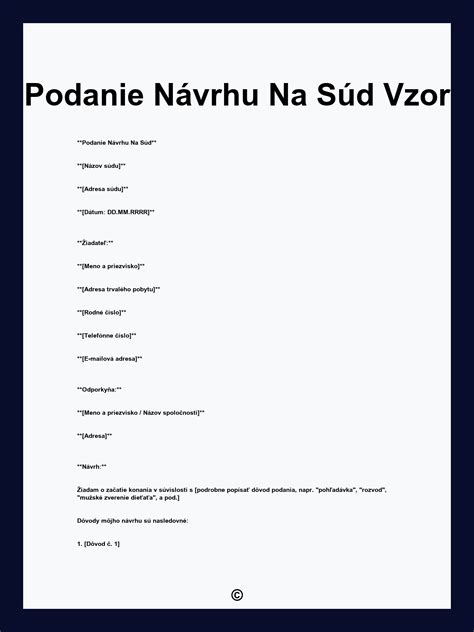 Schematické znázornenie postupu podania návrhu na súd