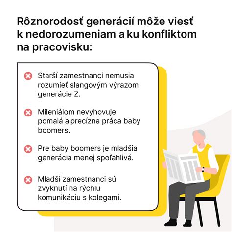 Infografika znázorňujúca rôzne generácie a ich možné konflikty.