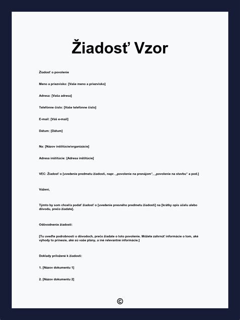Vzor formulára žiadosti o určenie výživného