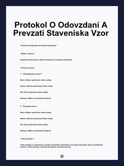 Protokol o odovzdaní a prevzatí diela