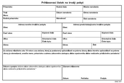 Prihlásenie dieťaťa na trvalý pobyt