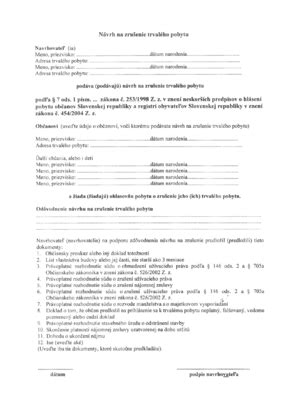 Zrušenie trvalého pobytu