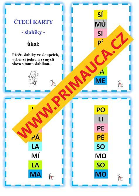 Didaktické kartičky so slabikami