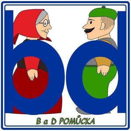 Vizualizácia rozlišovania písmen b a d - farebné kartičky a predmety na písanie