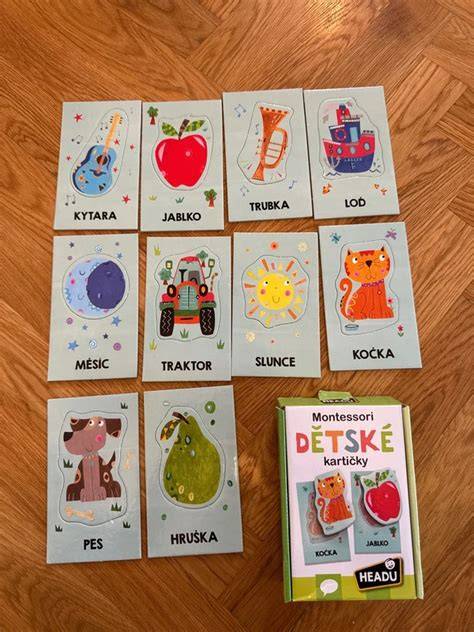 Montessori kartičky: príklad dizajnu a titlovania