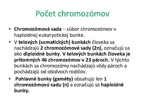 Počet chromozómov v ľudskej spermii a súvislosti so štúdiom dedičnosti