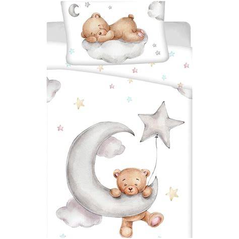 Obliečky Macko Moon Baby a Macko Happy: motívy medvedíkov, kvalitná bavlna, bezpečné zapínania