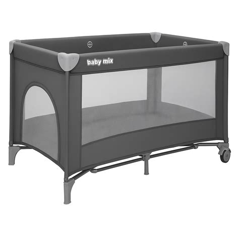Detská cestovná postieľka Baby Mix Dark Grey: Spoločník na cesty