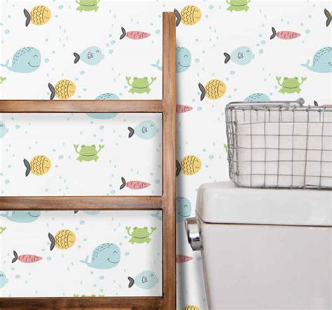 Tapeta s motívom delfínov a morských živočíchov v detskej izbe
