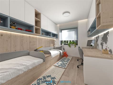 Interiér detskej izby s postieľkou