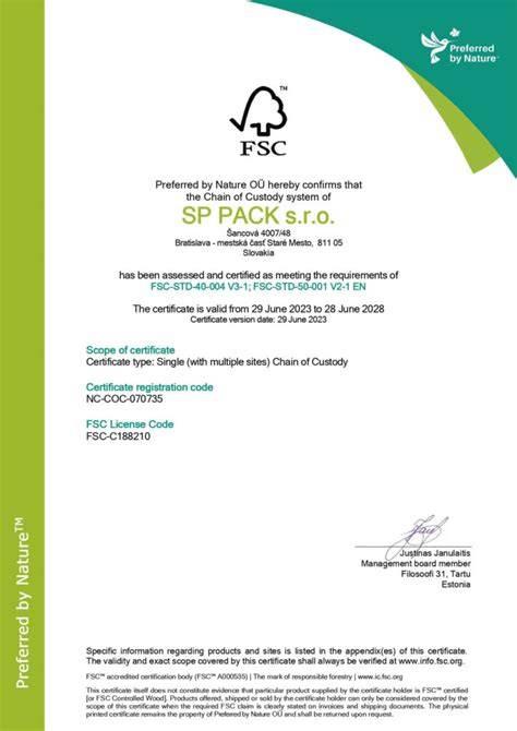 Obrázok: Certifikáty FSC a EN 716