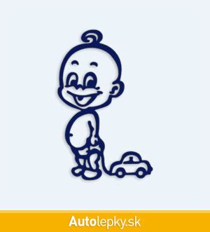 Ilustrácia dieťaťa hrajúceho sa s autíčkom