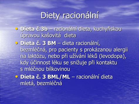 Zásady racionálnej výživy a diétny systém v nemocnici