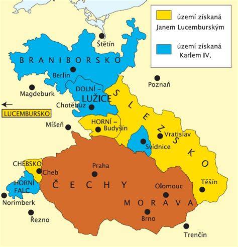 Infografika: Vývoj Českého kráľovstva za vlády Karla IV.