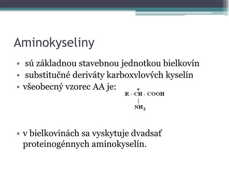 Štruktúra aminokyselín a ich význam pre telo