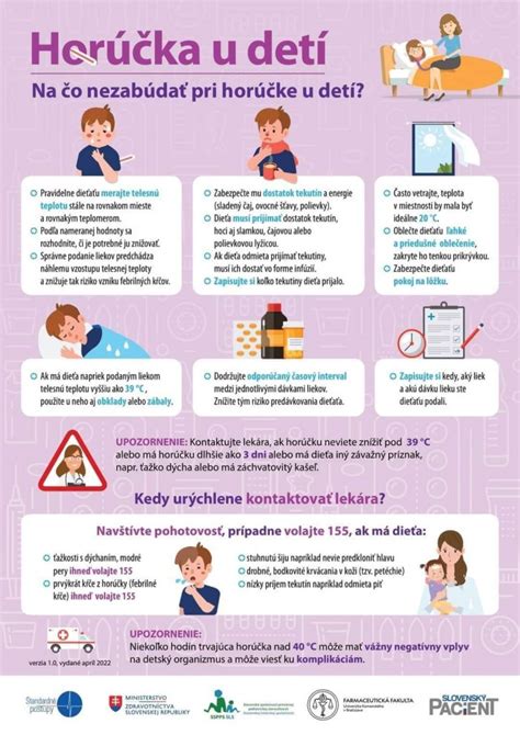 Infografika s postupom pri horúčke u detí