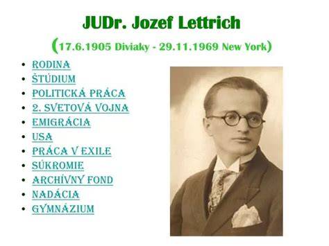 Československý politik narodený v New Yorku: JUDr. Jozef Lettrich a jeho odkaz pre demokraciu