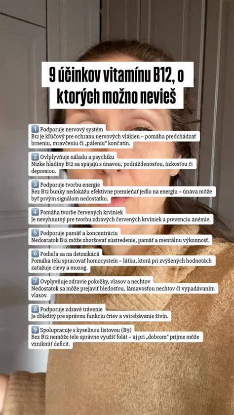 Infografika: Vplyv vitamínu B12 na nervový systém a tvorbu červených krviniek