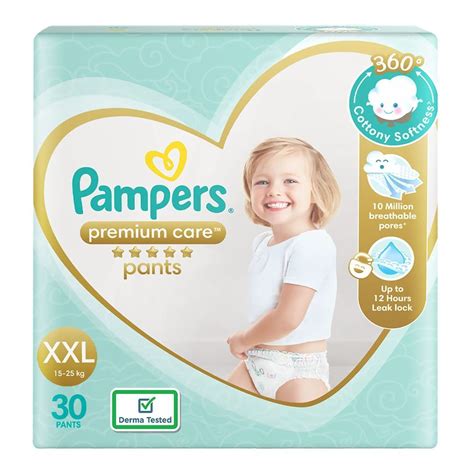Ilustrácia plienkových nohavičiek Pampers Premium Care Pants s dôrazom na pružný pás a jemný materiál