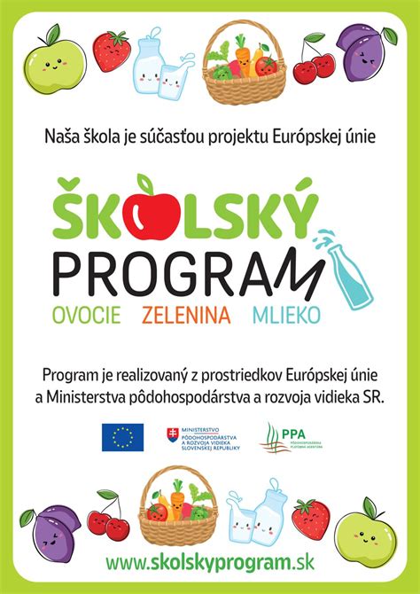 Infografika o výživových pilieroch v materskej škole: ovocie, zelenina, proteíny, vláknina