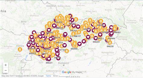 Mapa služieb a centier Downovho syndrómu na Slovensku