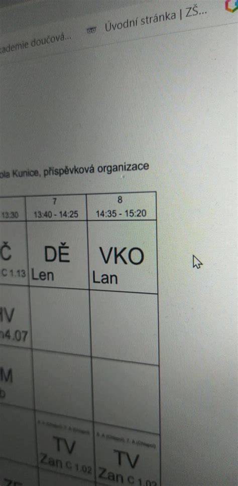 Vizualizácia týždenného rozvrhu a denného harmonogramu