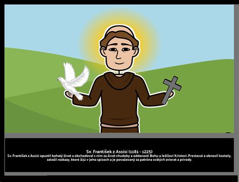Infografika o sankciách a motíve chudoby Františka z Assisi