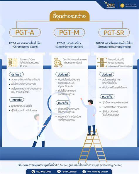 Infografika: Typy PGT a indikácie (PGT-A, PGT-SR, PGT-M)