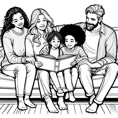 Rodina si číta knihu