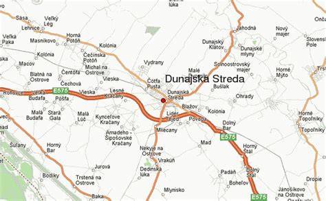 Mapa lokality Dunajskej Stredy a poloha Materskej školy na Komenského ulici