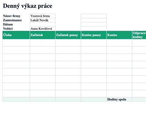 Tabuľka cien a typov dochádzky