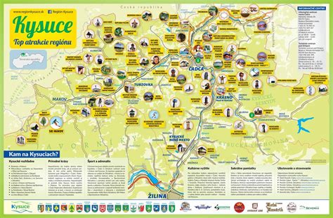 Mapa regiónu so Zemplínskou šíravou, Michalovcami a najvýznamnejšími strediskami