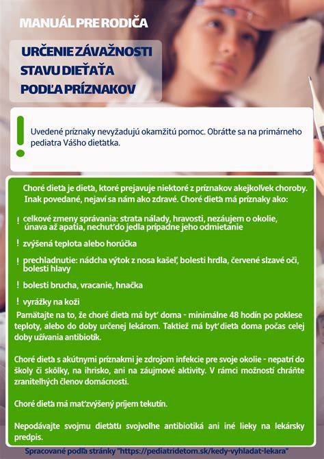 Infografika: Krátke pravidlá pre vychádzky s chorým dieťaťom