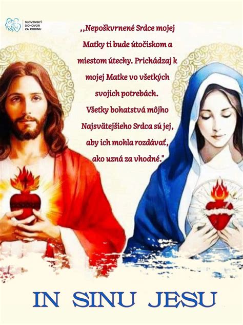 Symbolika dvoch sŕdc: modré a červené srdce s významom Nepoškrvrnené Srdce Máriine a Najsvätejšie Srdce Ježiša