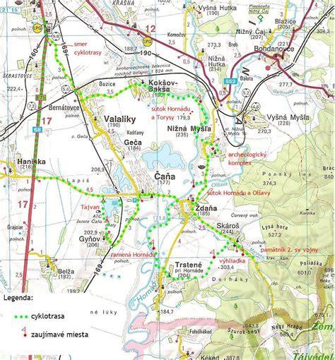 Mapa Čičmán a okolia - trasa turistov