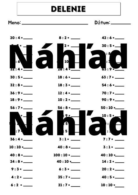 Príklad tlaív - delenie dielov tlaív