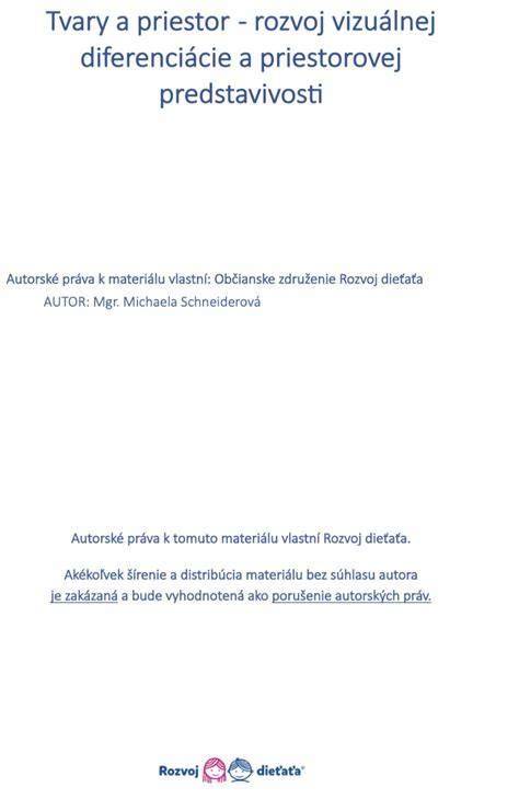 Rozvoj priestorovej predstavivosti u detí predškolského a mladšieho školského veku