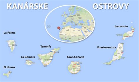 Mapa tras Krištofa Kolumba a hlavných zastávok (Kanárske ostrovy, Bahamy, Kuba, Hispaniola)