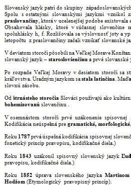 Grafika: vývoj slovenského spisovného jazyka a ms narodenia