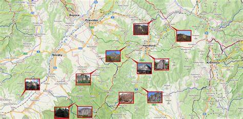 Mapa historického vývoja Handlovej a okolia