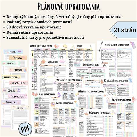 Infografika: Denný a týždenný plán upratovania
