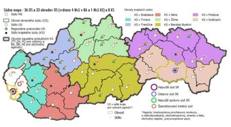 Mapa prístupu súdov k prípokom SOS na Slovensku