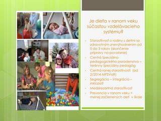 Infografika: Systém služieb pre rodiny detí so ZP na Slovensku